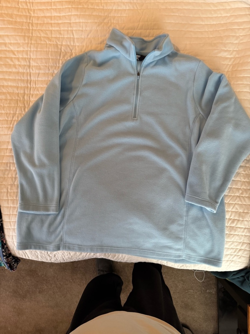 Lands' End Soft Sky Blue Fleece Pullover